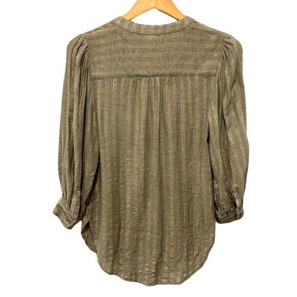 Anthropologie Akemi & Kin Itzel metallic button down blouse size 0 - Picture 4 of 10